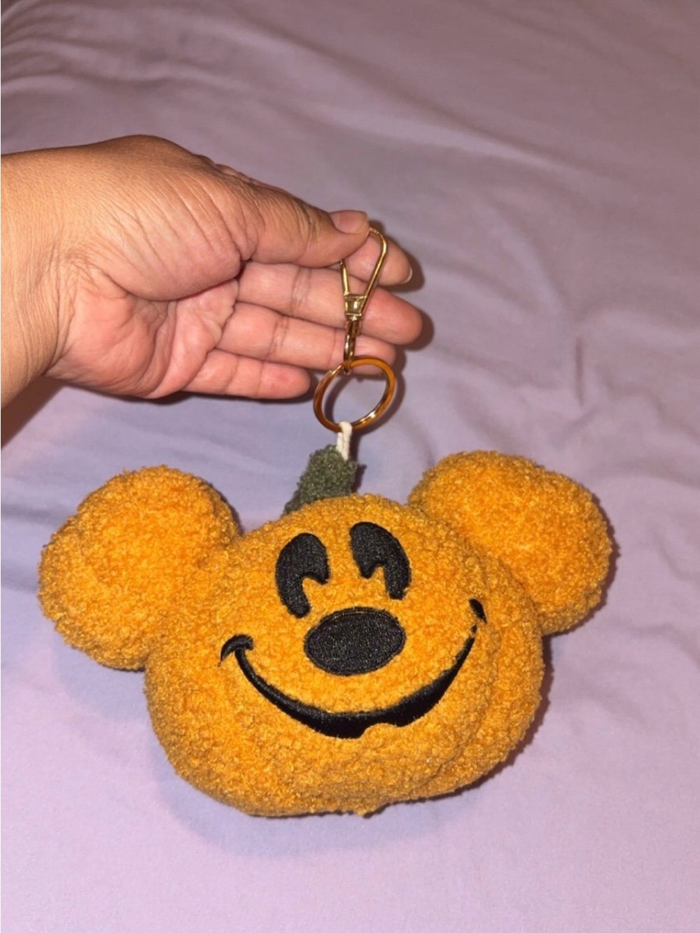 Pumpkin Mickey Halloween Plush Keychain